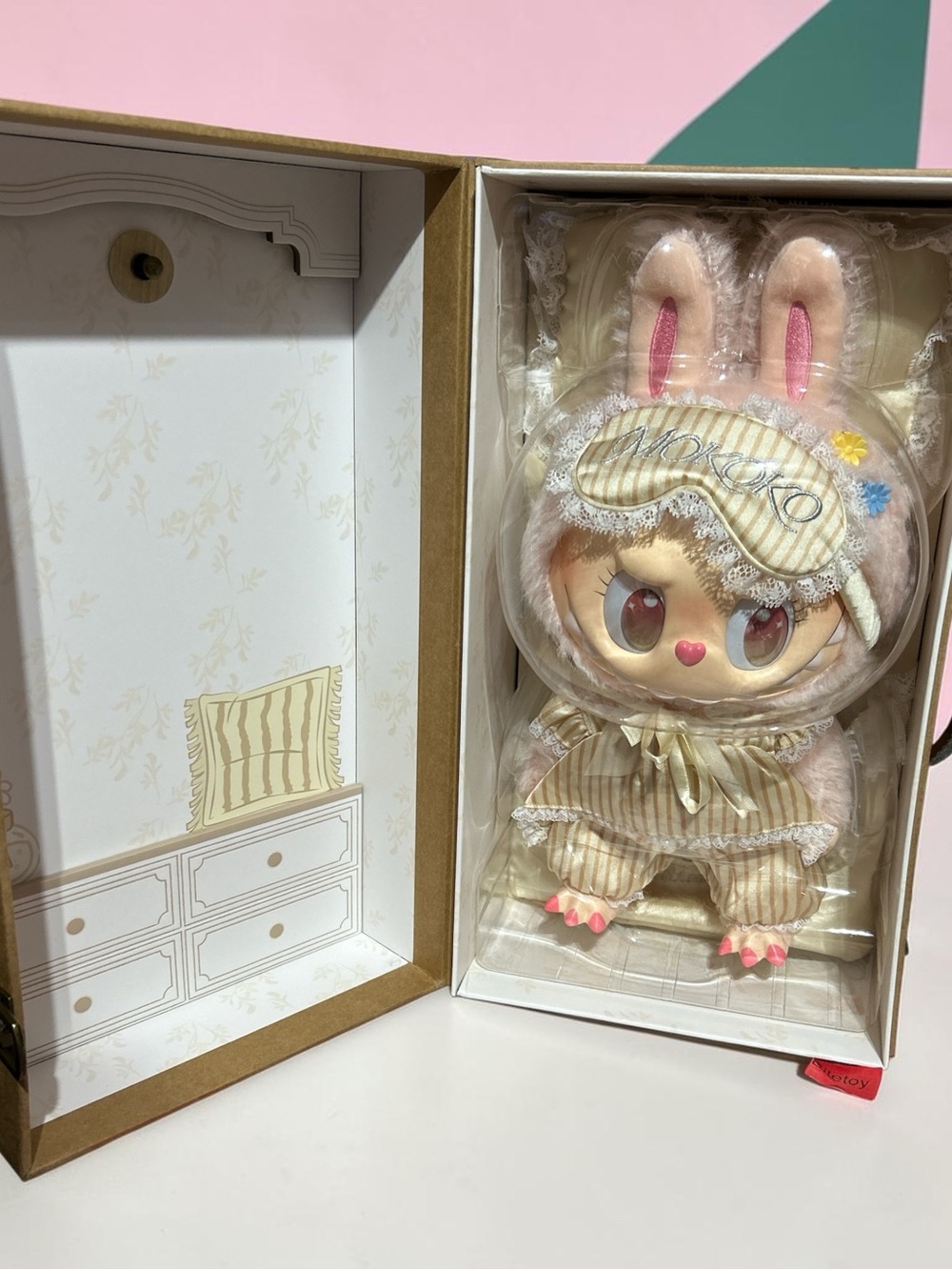 WAKE UP MOKOKO! LABUBU Striped Pajama Outfit - Pink & Cream